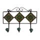 Green Floral Ceramic Tiles Hooks-466 (Set Of Ine Piece)